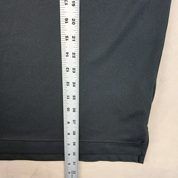 Footjoy Large Mens Polo Shirt Golf Stretch Knit Sand Point CC 24x30 Black - Picture 7 of 12